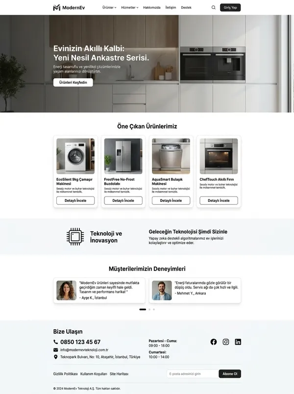 Beyaz Eşya Yetkili Servisi Web Tasarımı beyaz eşya yetkili servisi web tasarım referansı - Modern, mobil uyumlu ve SEO dostu web sitesi arayüzü