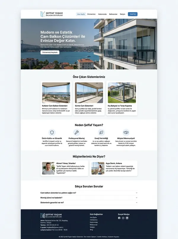 Cam ve Ayna Sanayi Web Tasarımı cam ve ayna sanayi web tasarım referansı - Modern, mobil uyumlu ve SEO dostu web sitesi arayüzü