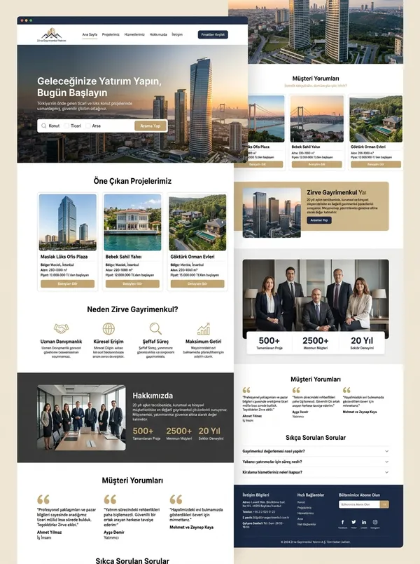 Gayrimenkul ve Emlak Ofisi Web Tasarımı gayrimenkul ve emlak ofisi web tasarım referansı - Modern, mobil uyumlu ve SEO dostu web sitesi arayüzü