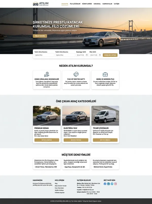 Modern Kurumsal Web Sitesi Web Tasarımı modern kurumsal web sitesi web tasarım referansı - Modern, mobil uyumlu ve SEO dostu web sitesi arayüzü