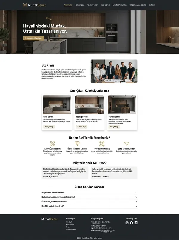 Mutfak Dolabı İmalatı Web Tasarımı mutfak dolabı i̇malatı web tasarım referansı - Modern, mobil uyumlu ve SEO dostu web sitesi arayüzü