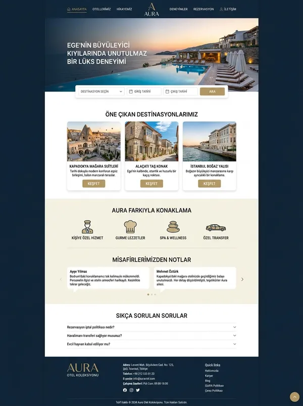 Otel ve Turizm Acentesi Web Tasarımı otel ve turizm acentesi web tasarım referansı - Modern, mobil uyumlu ve SEO dostu web sitesi arayüzü