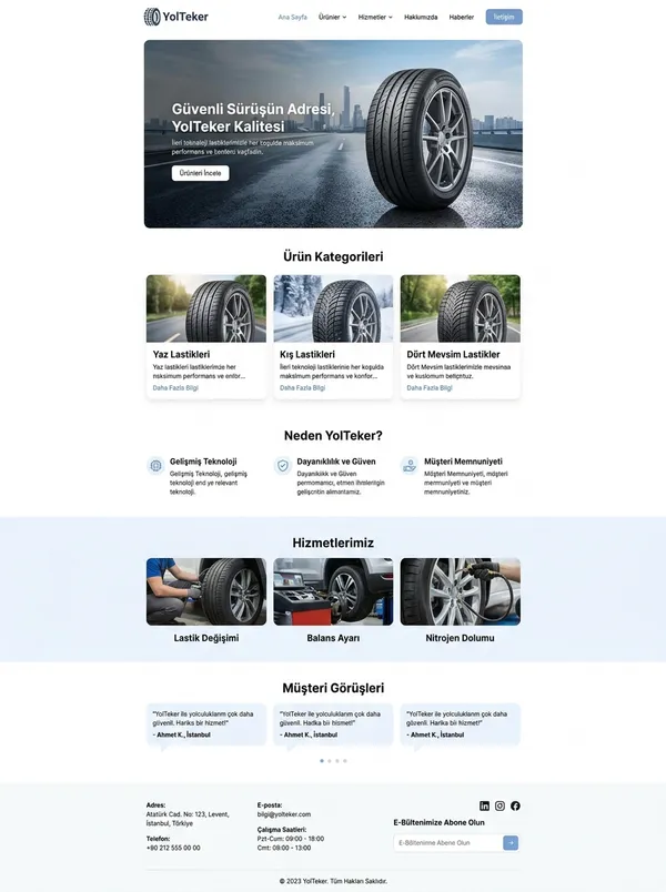 Oto Lastik ve Jant Servisi Web Tasarımı oto lastik ve jant servisi web tasarım referansı - Modern, mobil uyumlu ve SEO dostu web sitesi arayüzü