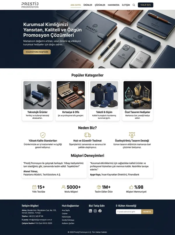 Kurumsal Promosyon Ürünleri Web Tasarımı kurumsal promosyon ürünleri web tasarım referansı - Modern, mobil uyumlu ve SEO dostu web sitesi arayüzü