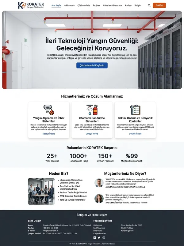 Yangın Söndürme Sistemleri Web Tasarımı yangın söndürme sistemleri web tasarım referansı - Modern, mobil uyumlu ve SEO dostu web sitesi arayüzü